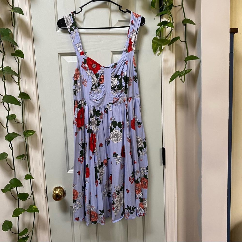 TORRID Blue Floral Sundress w/ Pockets sz 0